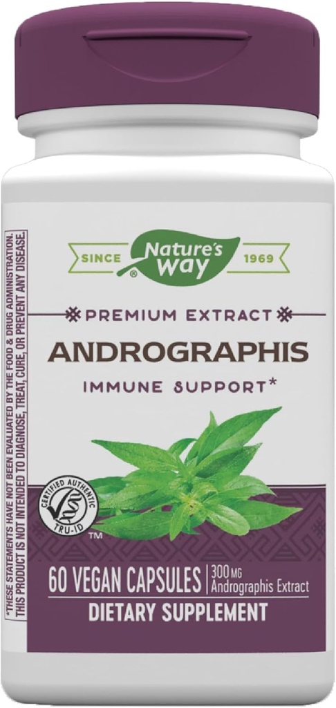 Nature's Way Premium Extract Andrographis、Immune Support*、300mg Andrographis抽出物/サービング、60カプセル