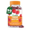 生みやすい十代のビオチン 10000mcg グミリー | ビタミンB7 | ヴィーガン ビオチンサプリメント | 毛の成長、健康な皮および釘のための偉大なTasting ビオチン グミリー | 十代のビオチン ビタミン | 90 グミ