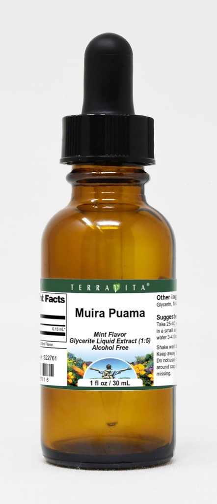 Terravita MuiraのPuamaのGlyceriteの液体のエキス(1:5) -ミントの味付け(1oz、ZIN:522761) - 3パック