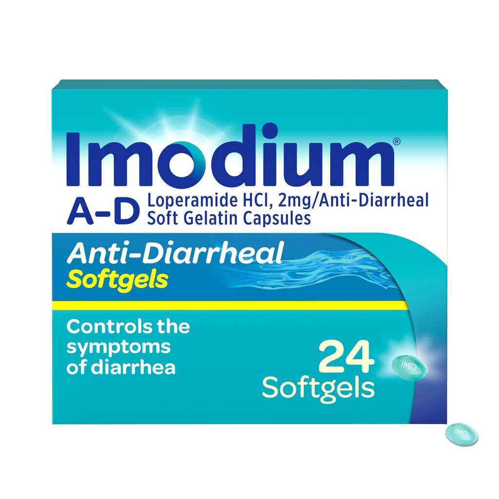Imodium A-Dの高速作用の反DiarrhealのSoftgelsのLoperamide HCl 2のmgの大人、24の計算、反Diarrheaの丸薬、年齢12+のSwallowへの容易な旅行精油の救助の薬