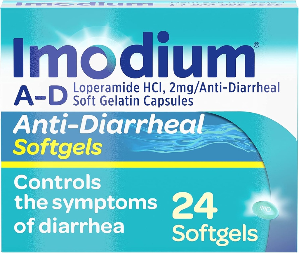 Imodium A-Dの高速作用の反DiarrhealのSoftgelsのLoperamide HCl 2のmgの大人、24の計算、反Diarrheaの丸薬、年齢12+のSwallowへの容易な旅行精油の救助の薬