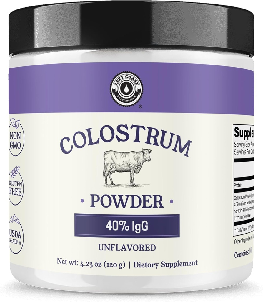 Colostrumパウダー40% IgG - 米国は免疫サポート、腸の健康、筋肉の回復、および全体的なウェルネス - 単一の成分、無添加剤、非GMO - 60サービングのための牛のColostrumサプリメント