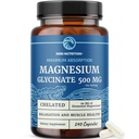 マグネシウムのグリシナート500mg | 高吸収のためにチェラト | 筋肉の弛緩、骨、心、神経、女性及び人のための睡眠及びカルム サポート | マグネシウムのキレートの補足及びビスグリシンの複合体 | 240ct