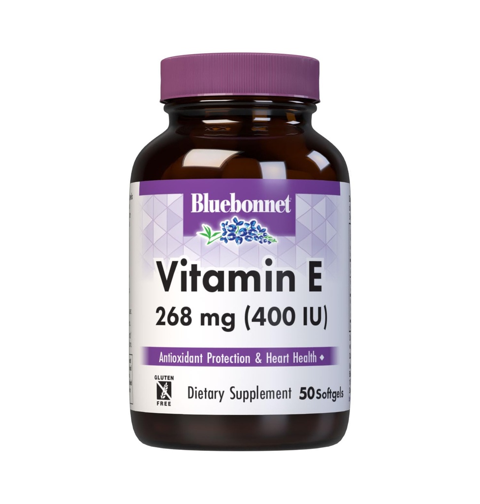 Bluebonnet栄養ビタミンE 400 IU (268のmg)はTocopherolsのSoftgels、自由なRadeicalの移植及び心血管サポート、グルテンフリー、酪農場なし、50のSoftgels、50のサービングを混合しました