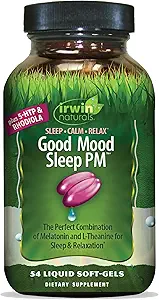 Irwin Naturals 良い気分 睡眠 PM - 54 液体 柔らかいゲル - Melatonin と L-Theanine と 残り & リラックス - 18 総サービング