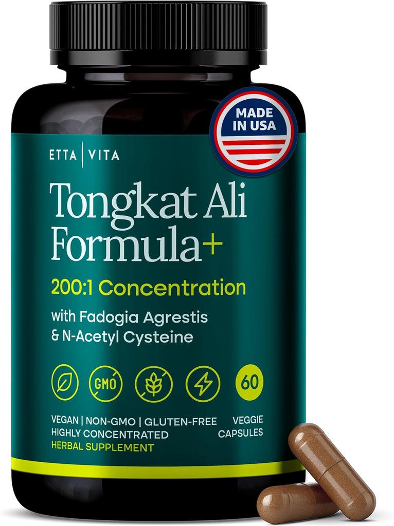 Potent Longjack - Tongkat Ali & Fadogia Agrestis Supplement for Men & Womens Energy, T Support, Lean Muscle Growth & Recovery, Hormonal Balance, Pre-Workout with Vegan NAC Liver Detox & Cleanse