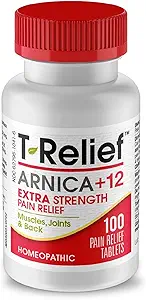 T-Relief 余分強さの痛みの軽減のアルニカ +12 背部痛みの接合箇所の痛み及び剛さ、女性及び人のための全ボディ速い行為の救助のための自然な緩和の活動 - 100 タブレット