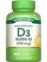 Nature's Truth Vitamin D3 10000 IU Softgels | 300 カウント | 余分な強度 | 非GMO&グルテンフリーサプリメント