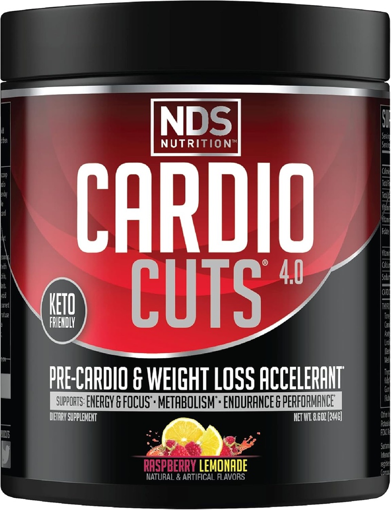 NDS Nutrition 4.0 Pre Workout Supplement - L-Carnitine、CLA、MCT、L-グルタミン、およびSafflower Oil - Razz Lemonade(40サービング)を備えた高度な減量とプリカーディオ式