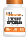 BulkSupplements.comセレングリシウムカプセル - セレンサプリメント、セレン200mcgカプセル - エッセンシャルトレースミネラル、グルテンフリー、給餌1カプセル、500カウント(パッケージ1)