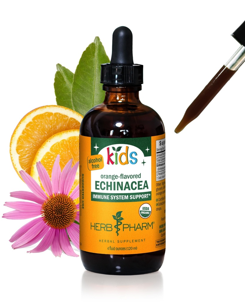 ハーブの Pharm の子供の証明される有機性アルコールなしの Echinacea のグリセライトの液体のエキス、4 つの oz