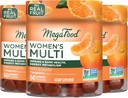 MegaFood Women's Multi - Multivitamin for Women- Gummy Vitamins- Vitamin C, Vitamin D, Zinc, Vitamin B12 & Choline- Immune Support & Bone Health- Vegetarian- Tangerine- 60 Gummies(30 Servings) 3 Pack