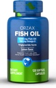 ORZAXオメガ3フィッシュオイル1200mg - EPA DHAオメガ3サプリメント - 心、目、関節、神経、免疫、脳、および血液の健康を促進 - ビルプレス&レモン風味 - 非GMO - 120ソフトゲル - 60日の供給