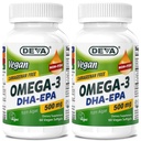 DEVAビーガンオメガ-3 DHA-EPA 500MG 2-パック – カラギーナンなし, 藻類由来の非魚油, 非GMO, 60 ゼラチンフリーソフトゲル Ea