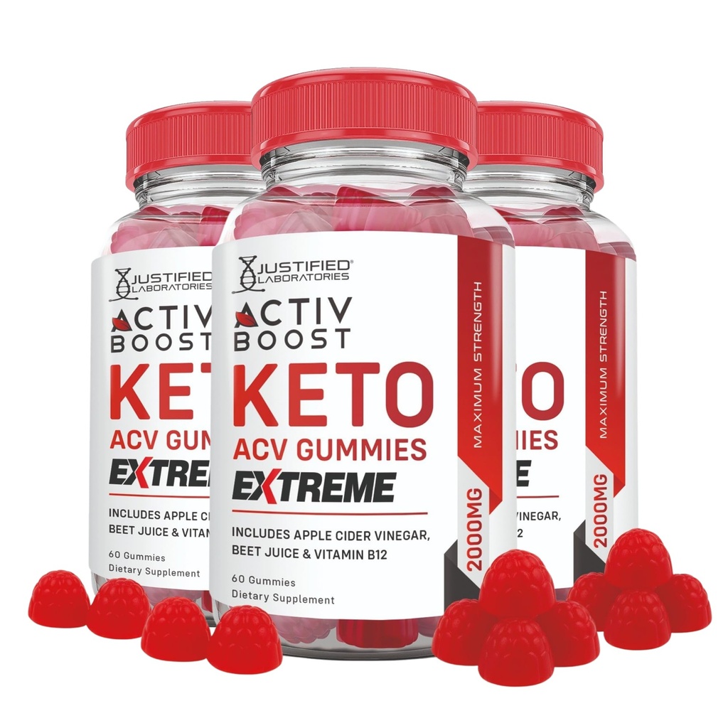 正当な実験室(3パックActivboost Keto Acv Gummies Extreme 2000MGアクティブブーストフォーミュレート と PomegranateビートジュースパウダーB12ビーガン非GMO 180 Gummys