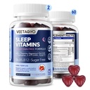 Melatoninは大人のための5-HTP GABAの補足のガミー及び子供12+ L-テアニンと、マグネシウムのGlycinate、L-Tryptophan、Apigenin -砂糖の自由な、いちごの味、ビーガン、120の計算を解放します
