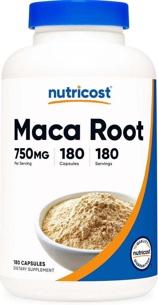 Nutricost Maca Rootカプセル(Lepidium meyenii) 750mg、180カプセル、180サービング 180