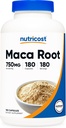 Nutricost Maca Rootカプセル(Lepidium meyenii) 750mg、180カプセル、180サービング 180