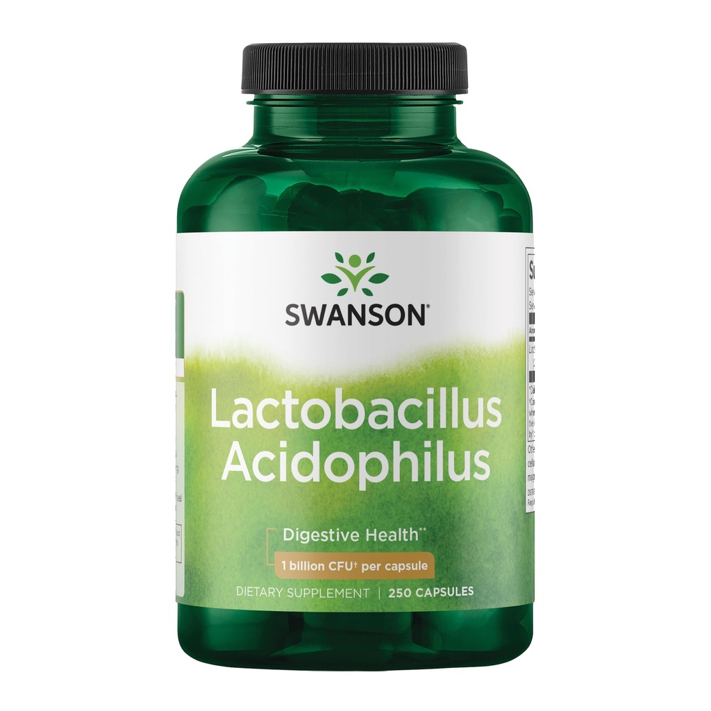 大人のためのSwanson LactobacillusのAcdophilusのプロバイオティックは1つのビリオンCFUの毎日の消化器および腸の健康サポートを見ます-酸抵抗剤(250のカプセル)