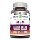 アメージングフォーミュラ MSM(メチルスルフォニルメタン)サプリメント | 2000 Mg / サービング | 120カプセル | 非GMO | グルテンフリー | アメリカ製