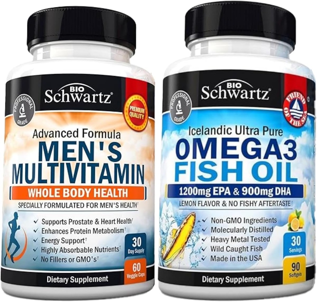 ビタミンC A B D3 Eおよび亜鉛(1か月の供給)の高度の毎日の人のMultivitamin プラスの三重力オメガ3の魚油のSoftgels (1か月の供給)
