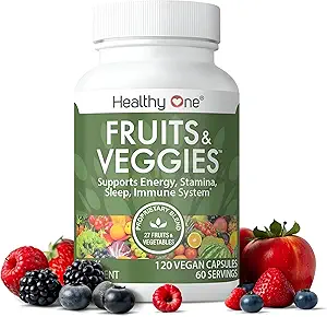 健康的な1つの果物と野菜 - 27バランスの取れた自然食品 - ビタミン - ミネラル - 酸化防止剤 - Detox - 野菜 - ケール - ブロッコリー - ほうれん草 - ビート - ラズベリー - マルチビタミン - 60 サービング