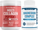 Purely Optimal Premium Multi Collagen Powder + Premium Magnesium Complex - Magnesium Citrate, Malate, Muscle Relaxation - 120 caps