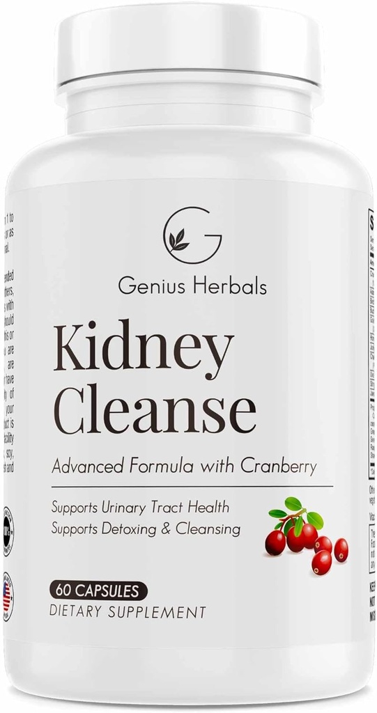 クランベリーエキス、腎臓、尿路と膀胱デトックスとクレンジング - 60カプセル - Kidney Cleanse