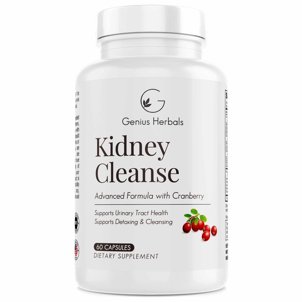 クランベリーエキス、腎臓、尿路と膀胱デトックスとクレンジング - 60カプセル - Kidney Cleanse