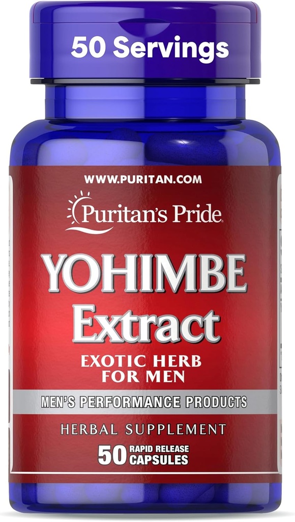 Puritan's Pride Yohimbe エキゾチックハーブ 男性 250 mg (1000mg相当), サプリメント, 50 急速なリリースカプセル