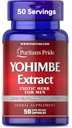 Puritan's Pride Yohimbe エキゾチックハーブ 男性 250 mg (1000mg相当), サプリメント, 50 急速なリリースカプセル