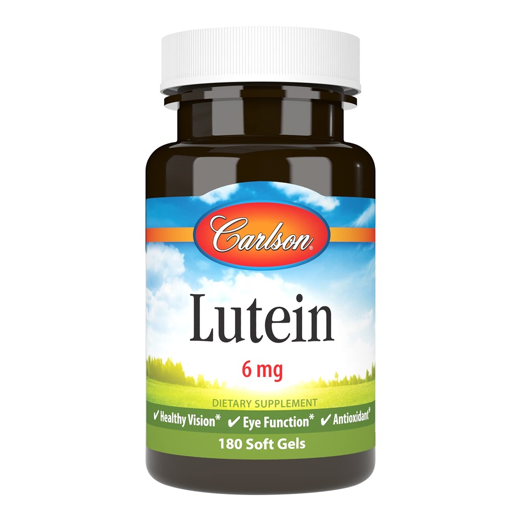 Carlson Lutein 6mgの視野サポート及び目の健康の補足、Zeaxanthin、180のSoftgelsの酸化防止方式