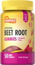 Sundance Beet Root Gummies | 50 Count | Superfood | with Black Pepper | Strawberry Flavor | Vegan, Non-GMO & Gluten Free Supplement