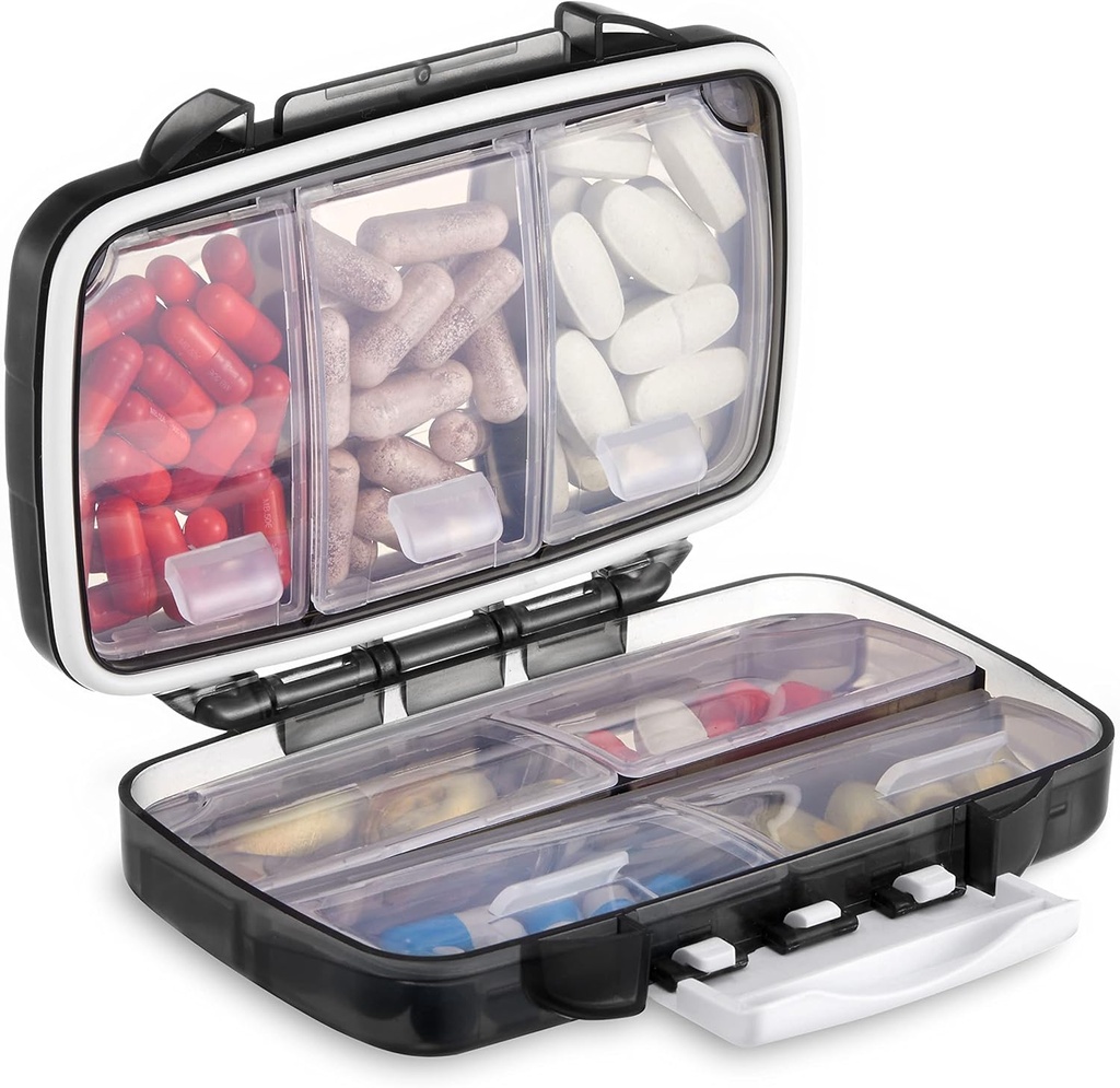 Fulliconポータブルピルオーガナイザーウィークリー、7 Compartment、Moistureproof、Airtightピルボックス、ビタミン/魚油/サプリメントのための旅行ピルホルダー