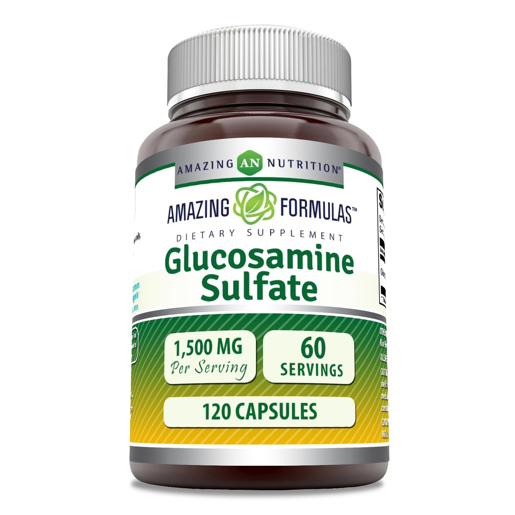 アメイジングフォーミュラグルコサミン硫酸サプリメント | サービングあたりの1500 Mg | 120カプセル | 非GMO | グルテンフリー | アメリカ製