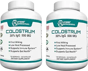 ハイブリッドNutraceuticalsの牛のColostrumの補足-筋肉建物-免疫サポート-強力な消化-Lactoferrinの補足(120のColostrumのカプセル- 500mg - 30% IgG)