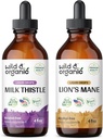 ワイルド&オーガニックミルクアザミ4 fl oz & Lion's Mane Tincture 4 fl oz