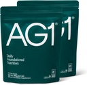AG1グリーンパウダーサプリメント | 腸の健康を向上 | 多ビタミン、プロバイオティック、グルテンフリー、ビーガン、ケトフレンドリー | 75 ビタミン(アスレチックグリーン) - 2 パック、古典的なフォーミュラ(30 袋ごと)