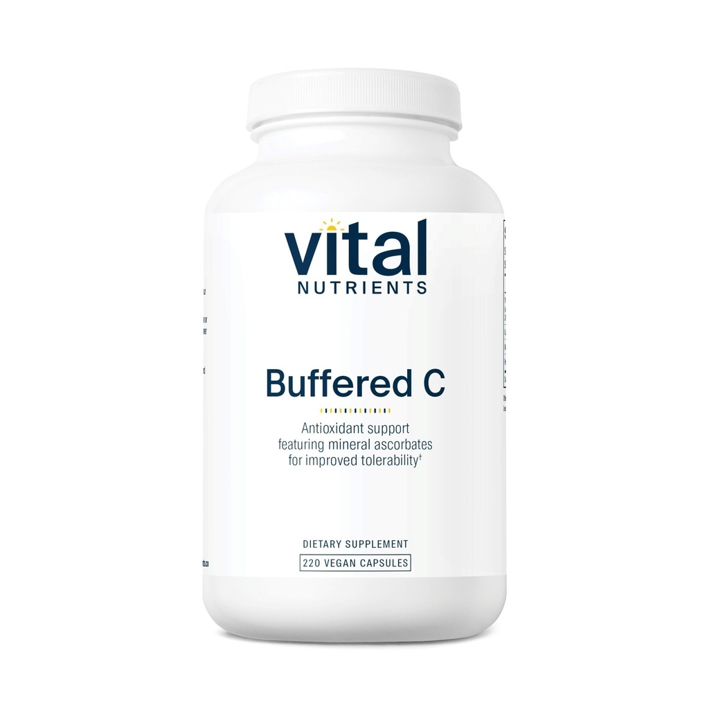 Vital Nutrients 緩衝ビタミンC 500mg | 敏感な個人のためのビーガン玄米ビタミンC※ | 免疫サポートサプリメント* | グルテン、酪農場および大豆は放します | 非GMO | 220カプセル