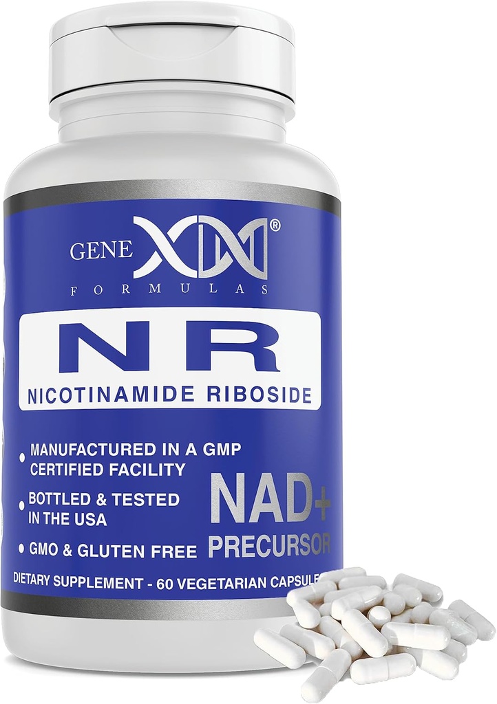 GenexフォーミュラNRニコチンアミドリボシド300mg /サービング(60カプセル)NAD +ヘルシーエイジングのためのプレカーサー - GMP認証、非GMO、グルテンフリー、ベジタリアン(1パック)