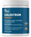 Dr. Tobias Colostrumパウダー、免疫サポートのためのPremium Bovine Colostrumサプリメント、Gut Health& Muscle Recovery、サービングあたり3g、最小30% IgG、アンフラブレーション、8オンス、76サービング