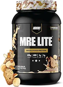 REDCON1 MRE Lite Whole Food Protein Powder, Juniors, Raspberry Swirl Cheesecake - Low Carb, Whey Free Meal Replacement with Animal Protein Blends - Easy to Digest Supplement with MCT Oil (30 Servings)