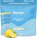 Nectarエネルギーブースター - 有機カフェイン、B12&電解 - 砂糖無料&ゼロカロリー - 健康的なコーヒー、エネルギードリンク&ソーダ代替 - 水分補給&エネルギーサプリメント(レモン18パウダーパック)