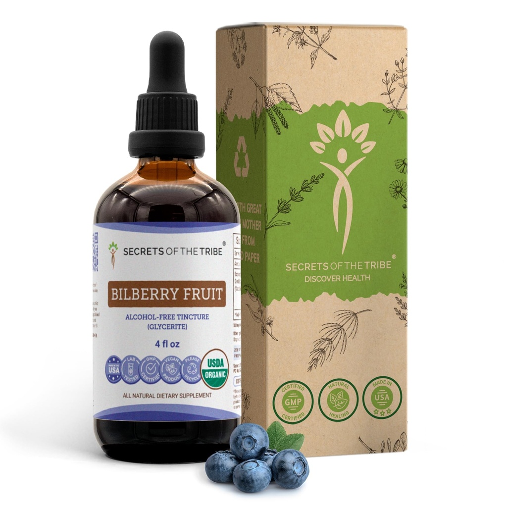 Tribe Bilberryのフルーツのアルコールフリーの液体のエキス、USDAの有機性Bilberry (Vaccinium Myrtillus)の乾燥されたフルーツのチンキの補足(FLのOZ)の秘密