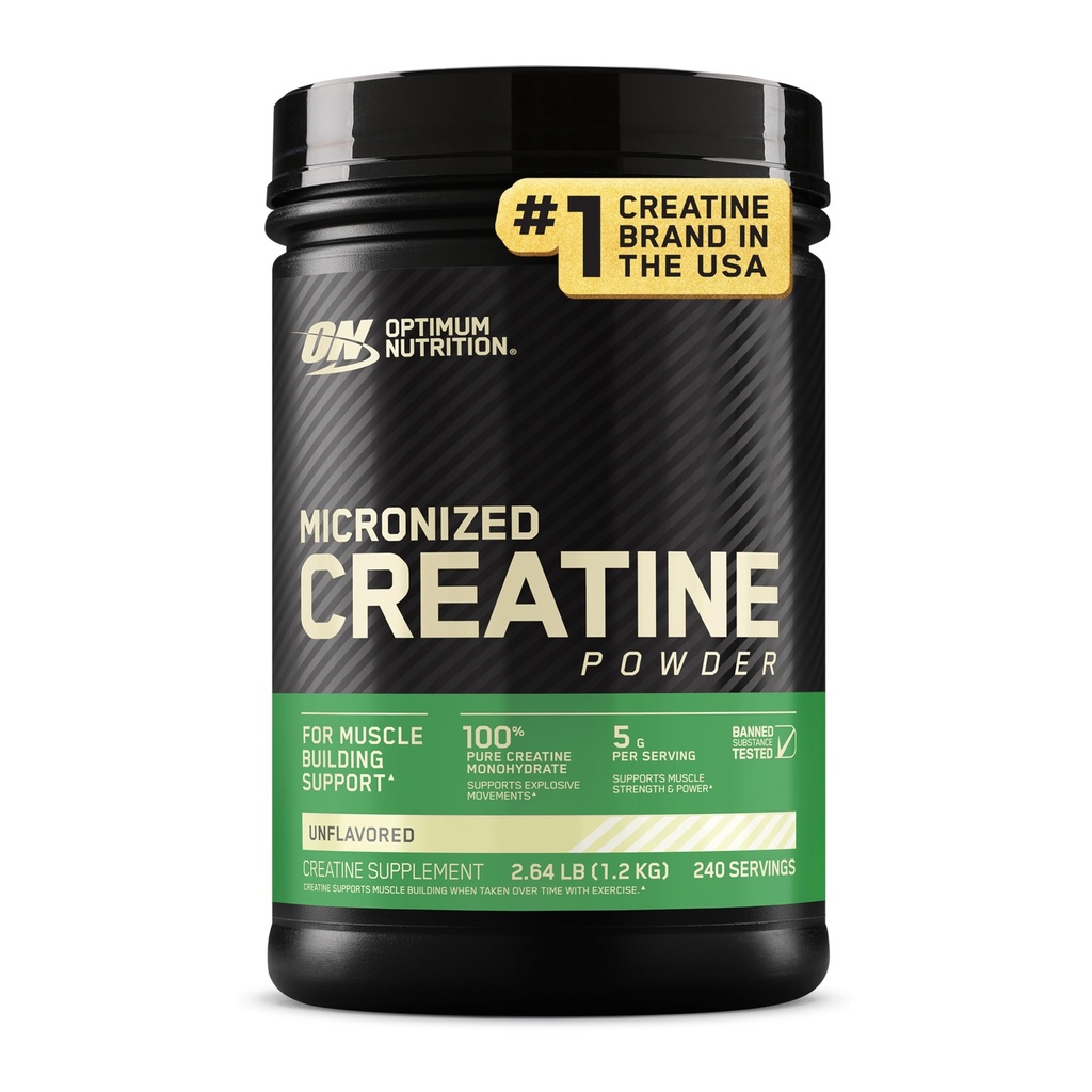 最適栄養の Micronized のクレアチンの Monohydrate の粉、Unflavored、240 のサービング、1200 グラム(包装 5 月 Vary)