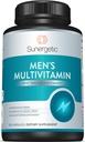 Sunergetic Premiumメンズサポートサプリメント - 強力なマルチビタミン - エネルギー、スタミナ、耐久性とストレス管理をサポート - 亜鉛、アシュワガンダ、マカ、L-カルニチン&ビタミン - 120カプセル