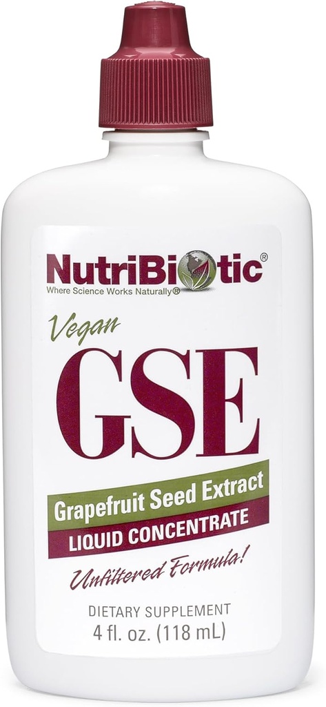 NutriBiotic – GSE, 4 Oz 液体 | バイオフラボノイド配合のオリジナルグレープフルーツ種子エキスのプレミアム | 完全菜食主義者のグルテンフリー、非GMO