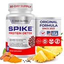 Spike Protein Detox - タンパク質バランスのためのスパイクサポートサプリメント - Nattokinase 4000Fu、Bromelain 500mg、Curcumin 1000mg - 米国製 - 60カプセル、30日の供給