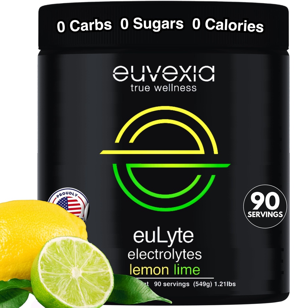 Ekberg euLyteの即刻の水和の電解物の粉のゼロ砂糖のカラブのカロリーのレモン ライムの飲み物の組合せ•80+ミネラルマグネシウムのカリウムの跡の鉱物•速いケトのステビア•90のサービング