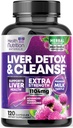 Gentle Liver Cleanse Detox & Repair Formula - Silymarin Milk Thistle、Dandelion Root、Artichoke Extract、Turmeric、Coteline、Betroot - 120ベジギーカプセル